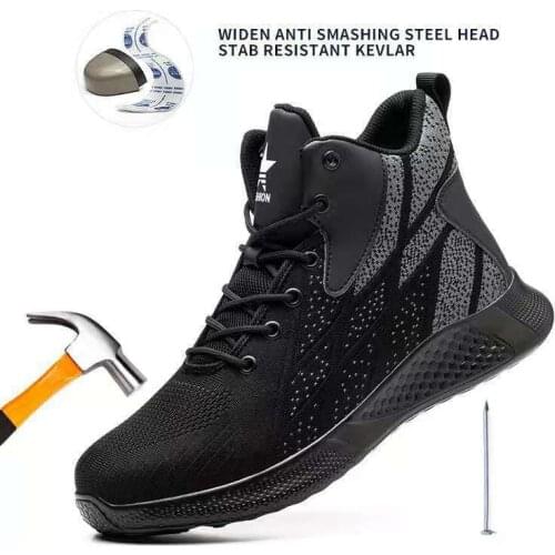 Summer Fashion Casual Non-slip Safety Shoes Multi-function Protective Stab-resistant and Pressure-resistant Flying Mesh Shoes