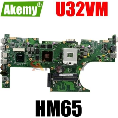 Akemy U32VM Laptop motherboard for ASUS U32VM U32V U32 Test original mainboard HM65 PGA989 2GB video card