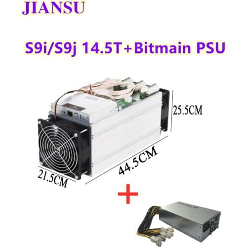 Used AntMiner S9i S9j 14.5T BITMAIN with psu Asic Miner SHA-256 Bitecion Btc BCH Miner other sale Antminer 13.5T T9 T15 S15 m3