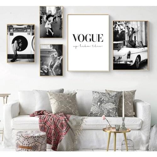 Fashion Poster Black White Paris Sexy Lady Canvas Printing Gold Decor Wall Paintings Home Decore Modern Unframed