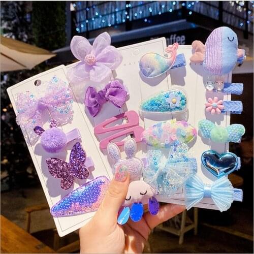 Korean hair accessories children hairpin set lovely girl hair ornament banghaiclip little girl bow hairpin headdress hair clip