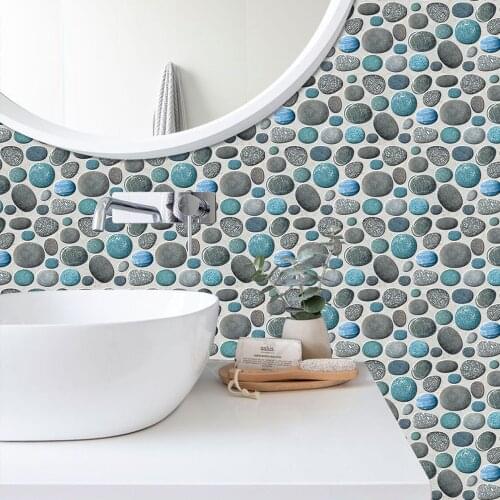 Retro Ceramic Tile Stickers Kitchen Renovation Oil-proof and Waterproof Wall Stickers 3D Wallpaper Home Decoration Self-adhesive