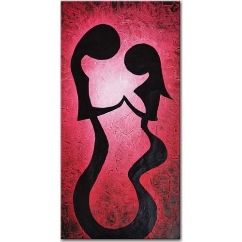 Fall In Love Of Lovers Direct From Artist 100% Hand painted Modern Abstract Oil Painting Canvas Wall Art Home Decoration 45X90CM