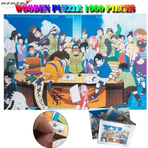 MOMEMO Naruto Wooden Puzzle Jigsaw Wooden 1000 Pieces Puzzle Cartoon Pattern Puzzle Games for Adults Kids Exercise Thinking Toys