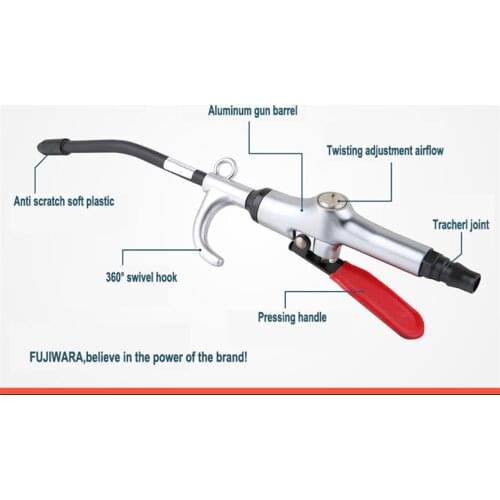 35cm Long Alloy Handle Pneumatic Gun Blow Air Car Interior Cleaning Dust Removing Angled Bent Nozzle Pistol Grip Pneumatic Tool