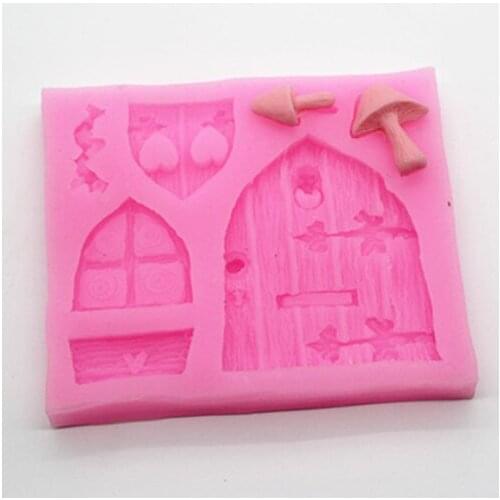 Mushroom house window spray mold chocolate mold cake decoration model