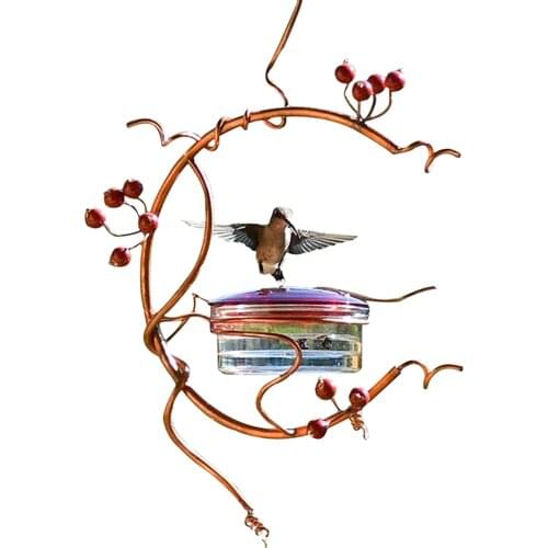 Garden Courtyard Bird Feeder Courtyard Tree Hanging Red Berries Hummingbird Feeder Garden Decoration Outdoor Feed The Birds