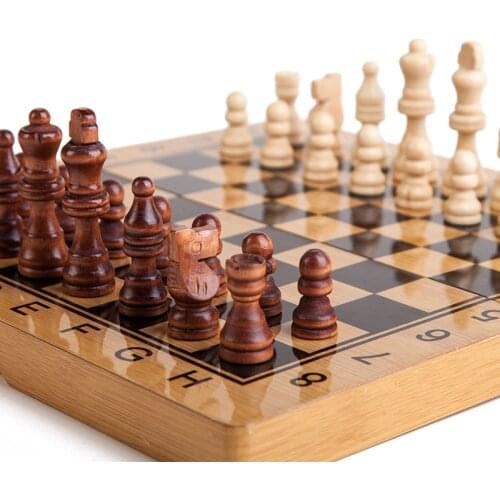 Chess Set Magnetic Chess Board Games 2In1 Wooden Chess Backgammon Set Child Solid Wood Chessboard Chess Pieces