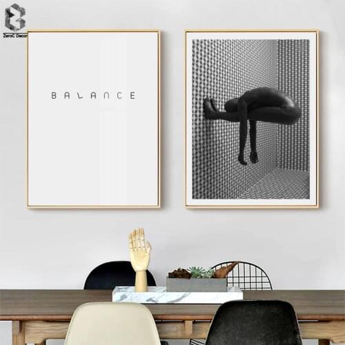 Modern Abstract (BALANCE) Canvas Art Posters and Prints Wall Picture Monochrome Painting Home Decor for Living Room Decoration