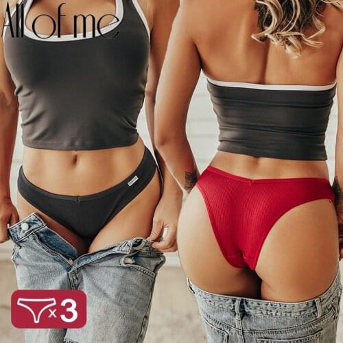 3PCS/Set Cotton Lingerie Panties Sexy Underwear Women Briefs Tangas Female Underpants Pantys Thong Panties Bikini Solid 6 Color