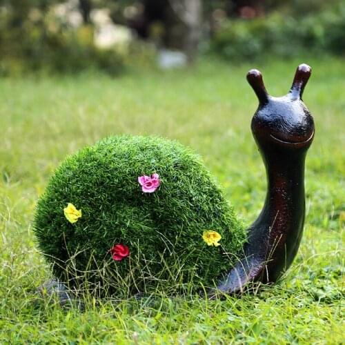 Handmade Garden Lawn Landscape Decoration Animal Turf Flocking Snail Creative Decoration Outdoor Garden Ornaments Ornames