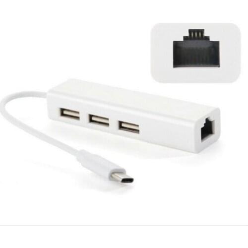 USB-C to Ethernet RJ45 Adapter&USB 3 A Ports HUB for Thunderbolt 3 For Macbook Pro Windows for Huawei mate book Laptop Computer
