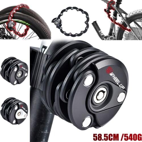 Bicycle Lock Anti Theft Chain Hamburg Lock Mountain Bike Accessories Electric Vehicle 58.5cm 540g Fixed Folding Lock