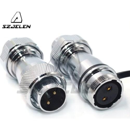 WS20 2pin Pair Industrial electrical cable connector 2pin socket and plug,LED light device connector,Power connector male female