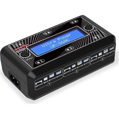 Ultra Power UP-S6AC 6X1S LiPo/LiHV AC/DCBattery Charger With Micro MX mCPX JST Fpr RC Models Multicopter Part Accs