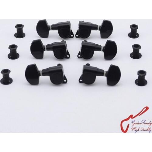 1 Set GuitarFamily 3R-3L Guitar Machine Heads Tuners Black ( #0332 ) MADE IN KOREA