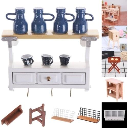 1Pc Miniature Storage Rack Cabinet Bathroom Liveroom Bedroom Kitchen Furniture Kits Home & Living For 1/12 Scale Dollhouse