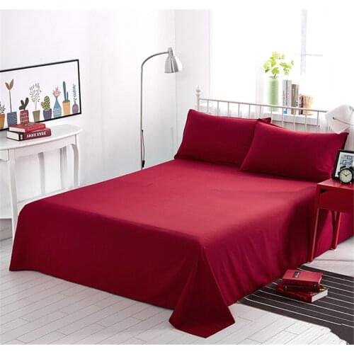 1pc 100% Polyester Super Soft Flat Sheet Bedding Adults Solid Sheets Free Shopping Twin Full Queen King Size