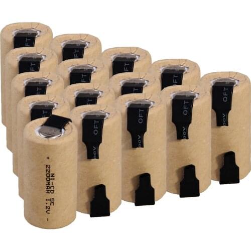 15 pcs SC 2200mah 1.2v battery NICD rechargeable batteries batterie for emergency light toy equipment power power tools