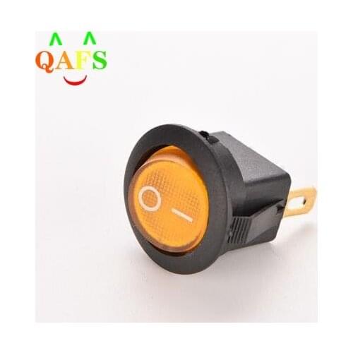 2Pcs 12V 16A On/Off Yellow LED Lighted Round Rocker Switch Car Dash Dashboard Boat Truck Boat Home