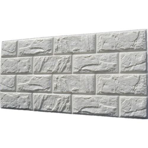 30*60cm White 3D Brick Wall Sticker Self-adhesive Panel Decal Wallpaper