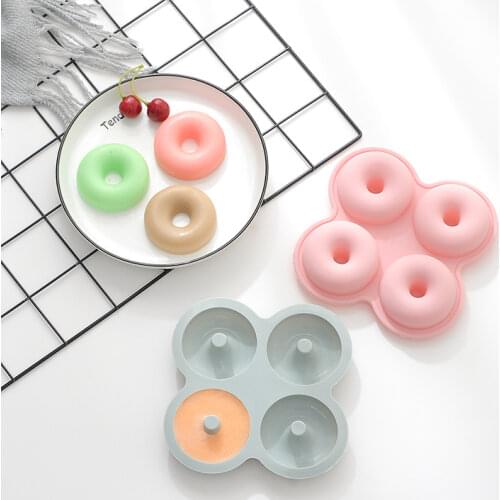 4 grid donut silicone mold kitchen baking cake mold DIY oven silicone donut chocolate mold cake decoration tool