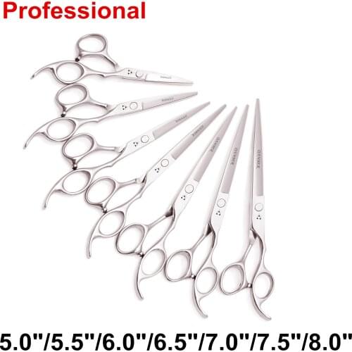 5 5.5 6 6.5 7 7.5 8 Professional Hairdressing Scissors Barber Scissors Hair Cutting Shears Thinning Dog Grooming Scissors 1006