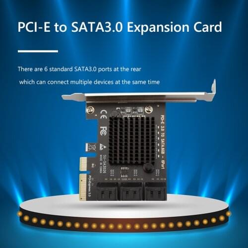 SATA PCIe Adapter 4 Ports SATA III to PCI Express 3.0X1 Controller Expansion Card Driver support for Windows Mac NAS LINUX Etc