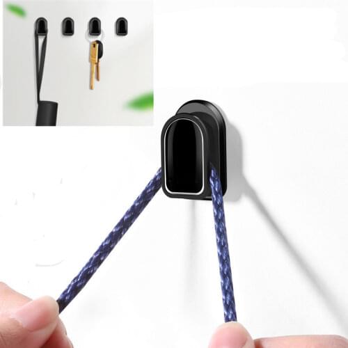2pcs Car Hooks Organizer Storage Self Adhesive Holder for USB Cable Headphone Keychain Trunk Bag Invisible Hanger Fastener Clip