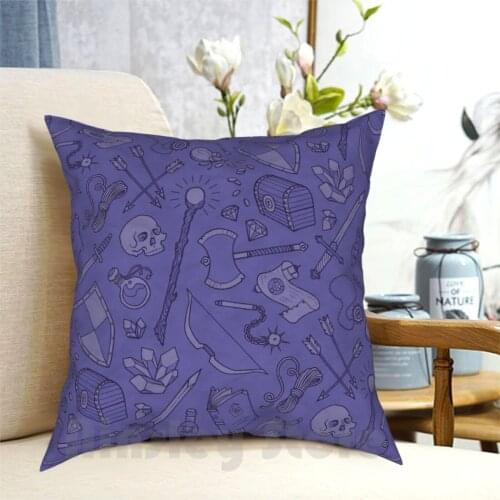 Inventory In Purple Pillow Case Printed Home Soft DIY Pillow cover Inventory Sword Shield Dagger Knife Knives Flail Axe