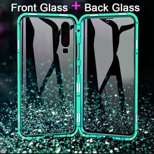 Reno 4 Lite A93 Case For OPPO F17 Pro Magnetic Flip Double Side Tempered Glass Phone Case Cover for Realme C17 Realme 7i Funda