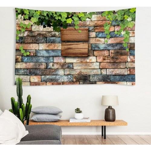 Digital Printed 3D Bricks Wall Tapestry Curtain Cloth Picnic Towel Blanket
