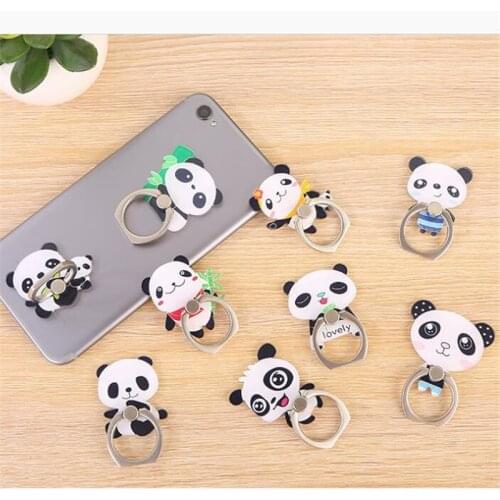 Cute Panda Bear Animal Mobile Phone Stand Holder Finger Ring Smartphone Cartoon Holder Stand For Xiaomi Huawei All Phone