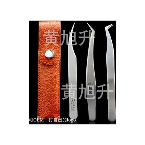 By dhl 200pcs Dolphine Grafted Eyelashes Tweezers precision stainless steel Tweezer False Eyelash Extensionl with bag new