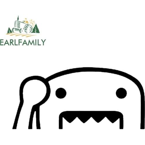 EARLFAMILY 15cm Waving Half Domo Kun JDM Funny Vinyl Decal Car Window Bumper Sticker SUV Trunk Decoration Car Styling
