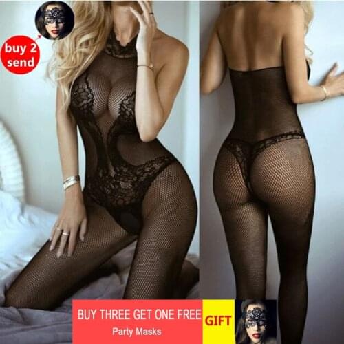 Sexy lingerie Teddies Bodysuits hot Erotic lingerie open crotch elasticity mesh body stockings hot porn sexy underwear costumes