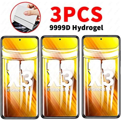 3PCS Hydrogel Film For Xiaomi Poco x3 NFC f3 Pro Pocophone X3NFC X3Pro M3 Safety mi 11 ultra Pro lite 5g 11x redmi note 10 9 Pro