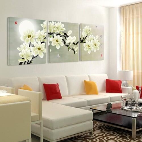 Canvas painting on print flowers Painting the wall bedroom Painting the livingroom sofa backdrop posters and prints No Frame