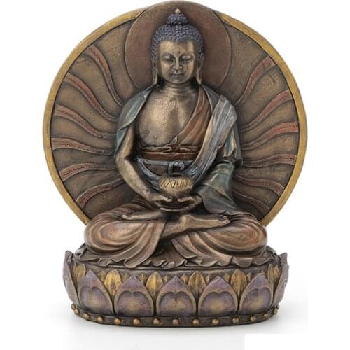 CHINESE STYLE CREATIVE BUDDHA STATUE AMITABHA ART SCULPTURE RESIN CRAFTS DECORATIONS FOR HOME BIRTHDAY GIFT R3214