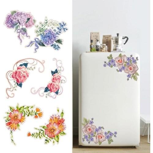 Creative Flower Rattan Wall Stickers Toilet Refrigerator Cabinet Glass Stickers Personalized Home Decoration Wall Stickers