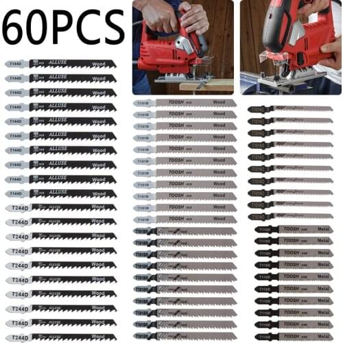 60pcs Jig Saw Blades Reciprocating Saw Blade Hand saw Saber Saw blade For Wood Metal Reciprocating Saw Power Tools Accessories