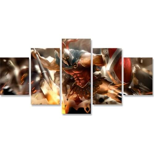 LoL Pantheon Canvas Painting 5 Pieces Canvas Wall Decor Print Poster Art Wall Paintings for Living Room