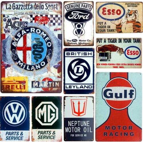 Targhe in metallo per Garage targhe in metallo Vintage per uomo Cave Parts & Service Art Poster Home Wall Decor