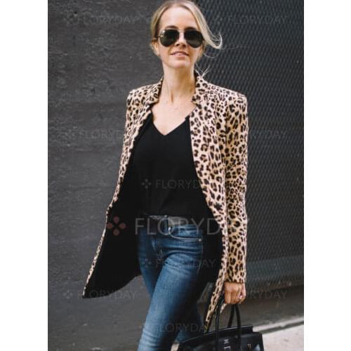 Fashion Leopard Print Winter Women Coat Plus Size Long Sleeve Coat Sexy Women And Jackets Office Lady Tops Jackets