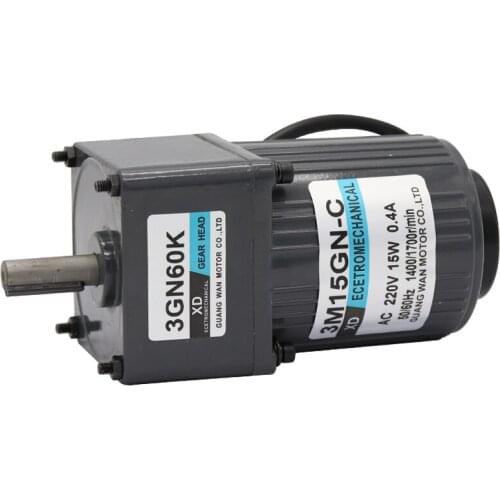 220V AC speed regulating motor 15W one-way low speed motor induction motor micro gear reduction motor