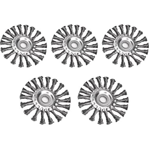 5 Pcs 115mm Flat Wire Wheel,Knot Wire Brush for Angle Grinder,Wire Wheel for Rust Removal,Paint Removal,Sanding,Deicing