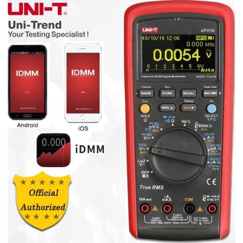 UNI-T UT171A/UT171B/UT171C Industrial True RMS Digital Multimeters; VFC Measurement, USB/Bluetooth Communication