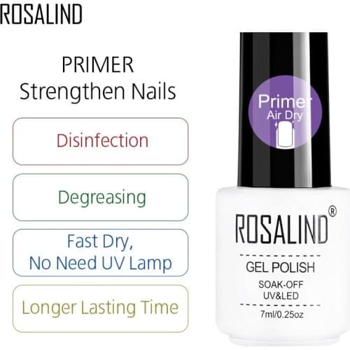ROSALIND Gel Polish 1PCS Primer Strengthen Nails For UV Gel Varnish Soak Off Semi Permanent Lacquer Needed TOP BASE Coat