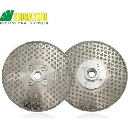 SHDIATOOL 2pcs 125mm/5" M14 Thread Electroplated Diamond Cutting & Grinding Discs Marble Sawblade Granite Diamond Cutting Wheel