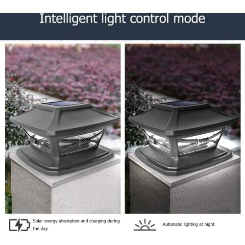 Solar Power LED Pillar Lamp Outdoor Garden Fence Lamp Yard Post Cap Lights Waterproof LED Solar Warm/White Lamps Path Lights